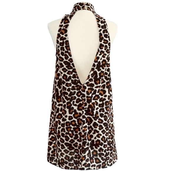 🌺SHOW ME YOUR MUMU Friday Choker Mini Dress in Cheetah Club Pebble Size XS NWT🌺 - Picture 6 of 10